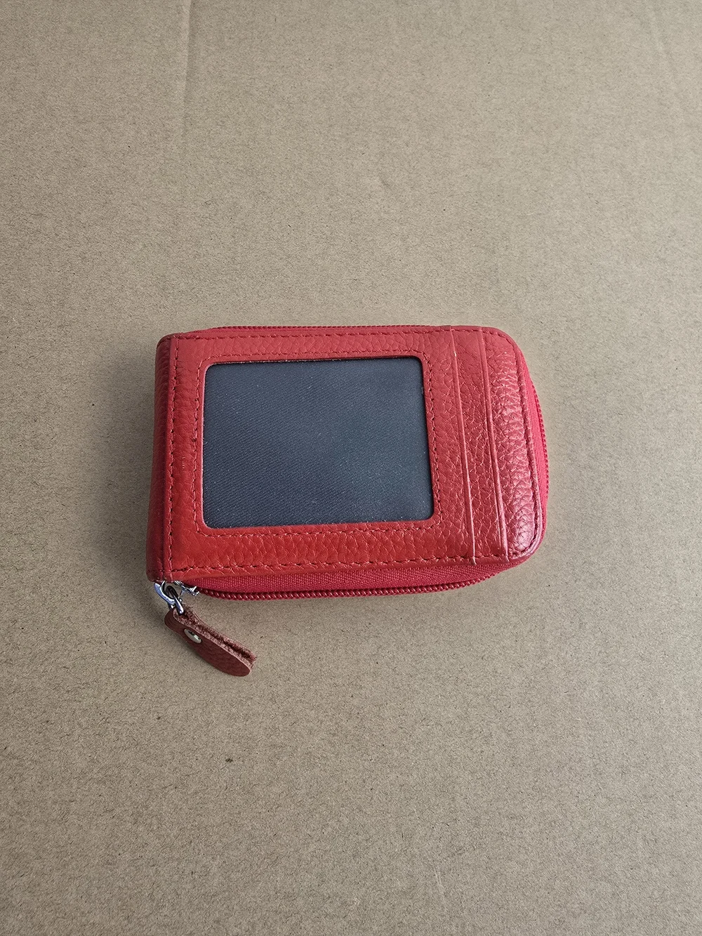 Red Zip Wallet Case with ID Window -